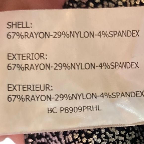 LENA GABRIELLE Black & Silver Metallic Pull On Wide Waistband Stretch Leggings,2 - Picture 11 of 11